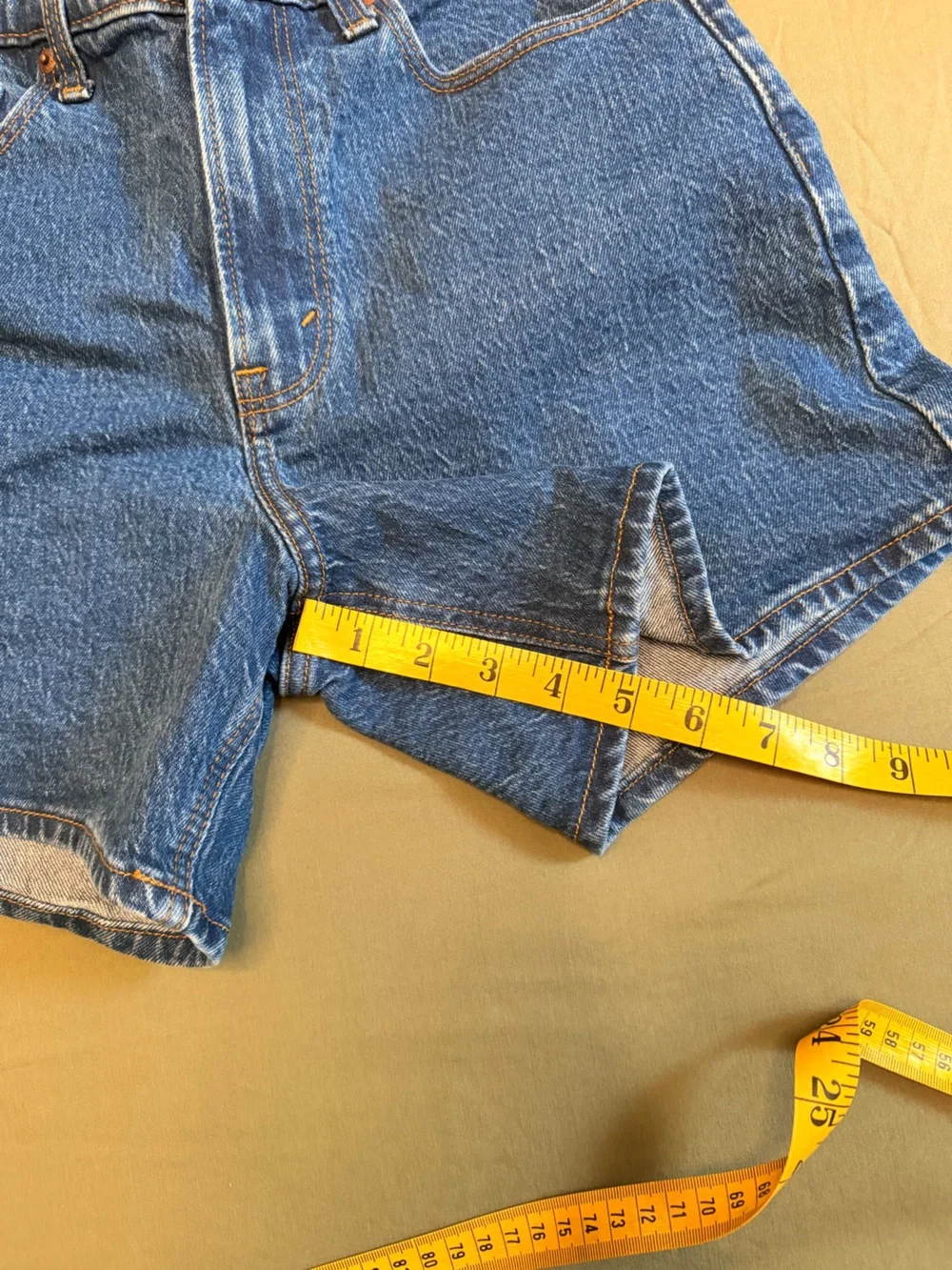 Abercrombie & Fitch Dark Blue High-Rise Denim Shorts